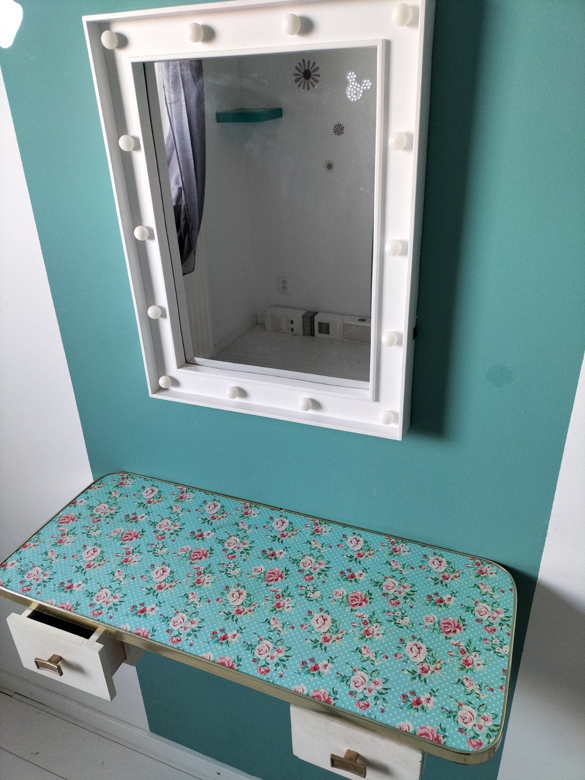 Kaptafel/make-up tafeltje om te hangen met 2 lades, Ophalen, Gebruikt, 50 tot 100 cm, Minder dan 100 cm