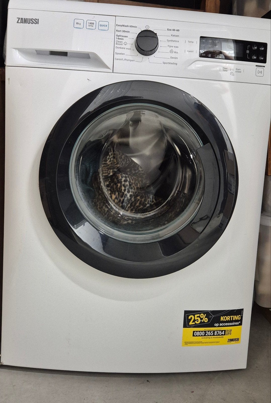 Zanussi Voorlader Wasmachine 8kg 1400 RPM, Ophalen, 1200 tot 1600 toeren, Gebruikt, 8 tot 10 kg