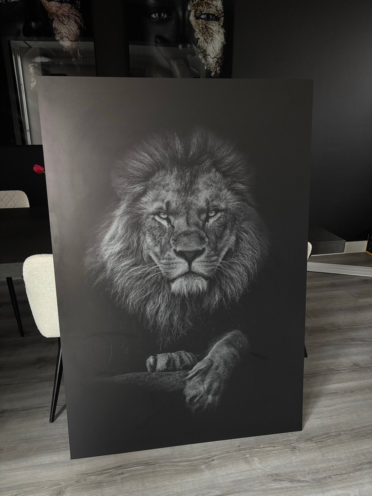 Groot Plexiglas Schilderij Leeuw 147x100 cm, Ophalen, Gebruikt, 100 tot 125 cm, Schilderij