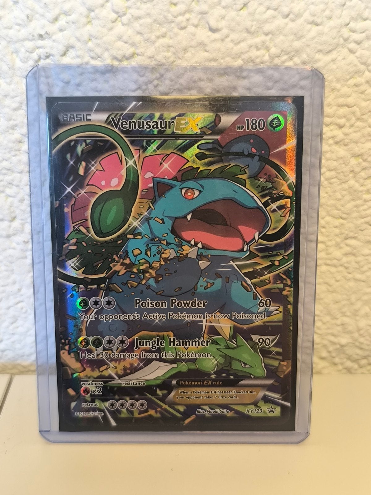 Venusaur EX XY123, Hobby en Vrije tijd, Verzamelkaartspellen | Pokémon, Ophalen of Verzenden, Zo goed als nieuw, Losse kaart, Foil