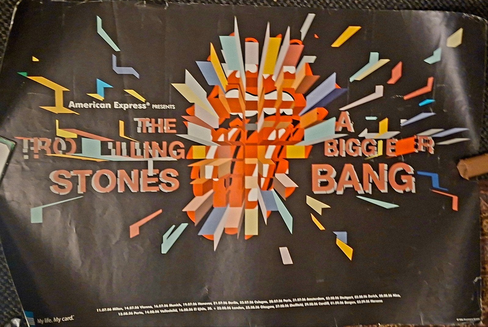 Rolling Stones A Bigger Bang Tour Poster American Express, Verzamelen, Gebruikt, Rechthoekig Liggend, Ophalen of Verzenden, A1 t/m A3