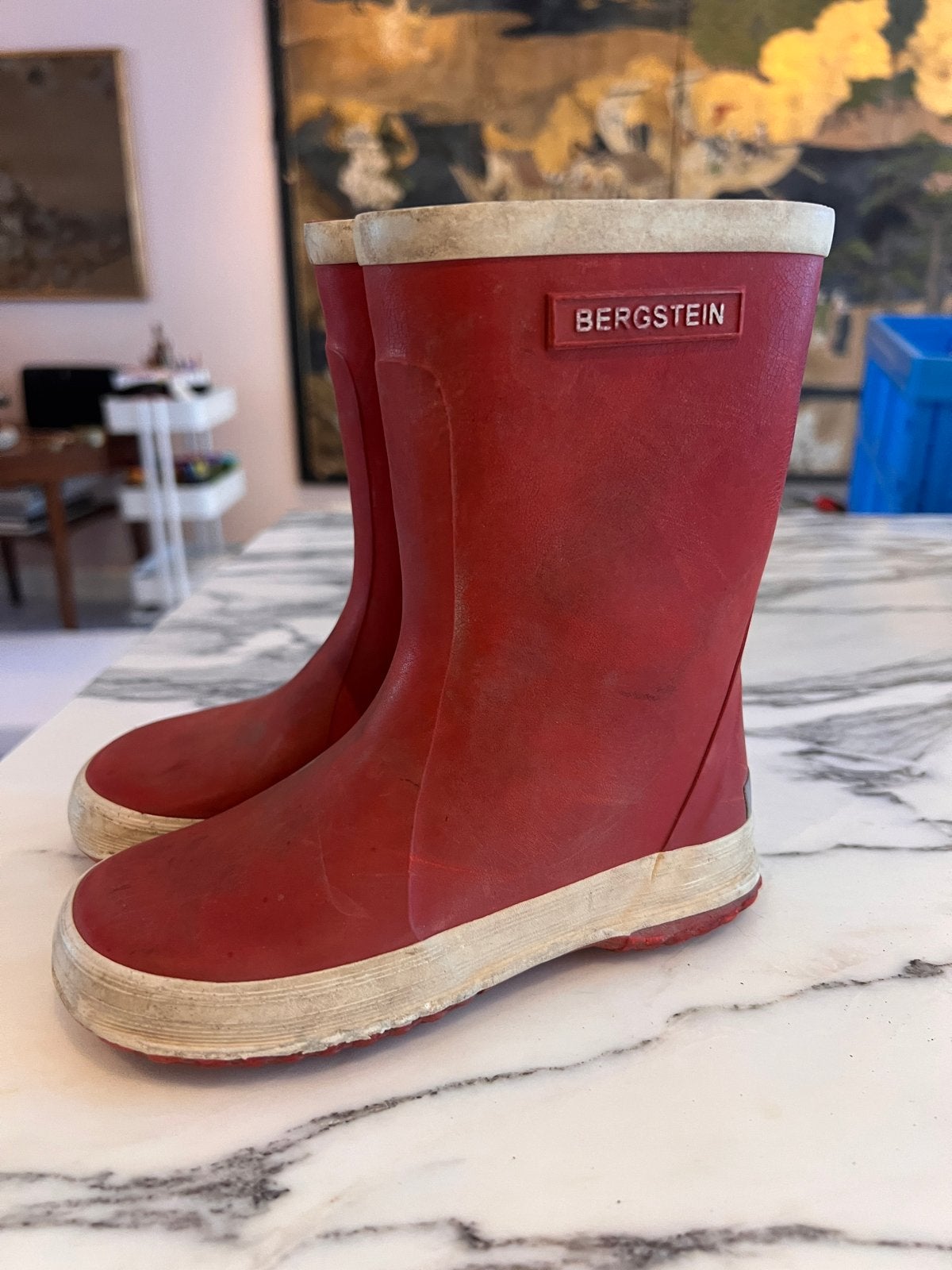 Bergstein rode kinder regenlaarzen - maat 27, Ophalen, Gebruikt, Jongen of Meisje