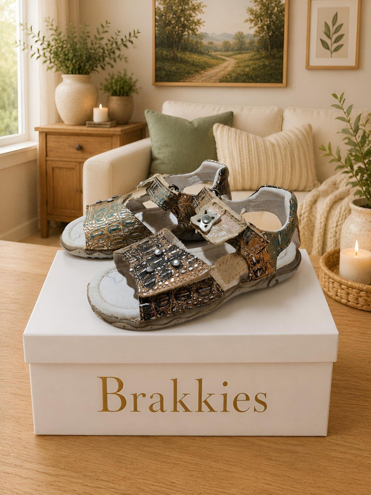 Sandalen met metallic print van Brakkies - maat 24, Schoentjes, Meisje, Brakkies, Nieuw
