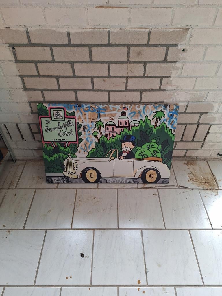 Alec Monopoly Beverly Hills Hotel schilderij, Ophalen