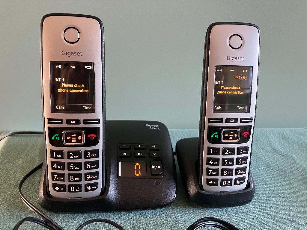 Mooie Gigaset A670A Duo DECT handsets plus antwoordapparaat, Ophalen of Verzenden, Zo goed als nieuw, 2 handsets, Stralingsarm