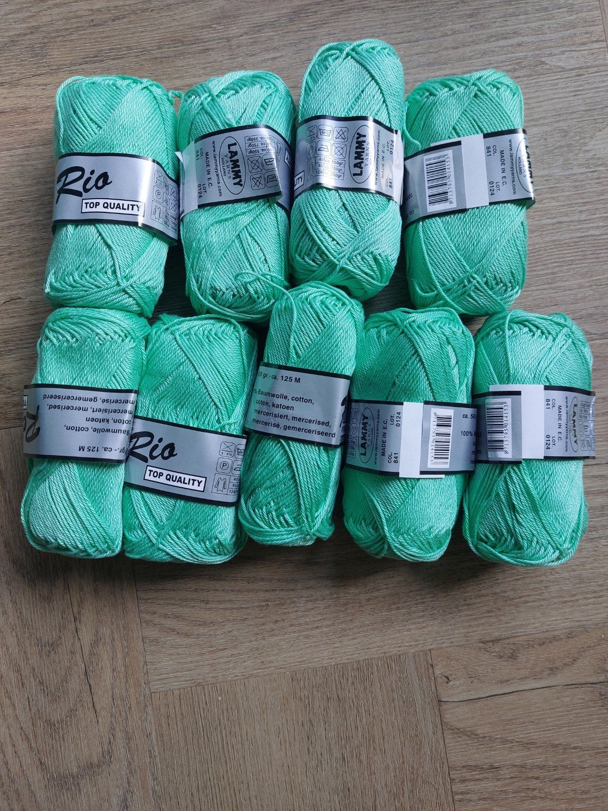 9 nieuwe bollen haakkatoen - Lammy Yarns Rio Top Quality, Hobby en Vrije tijd, Ophalen of Verzenden, Nieuw, Haken, Wol of Garen