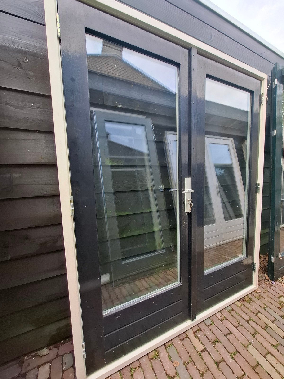 Openslaande tuindeuren dubbel glas deuren terrasdeuren pui, Ophalen, Deurkozijn, Zo goed als nieuw, 150 tot 225 cm