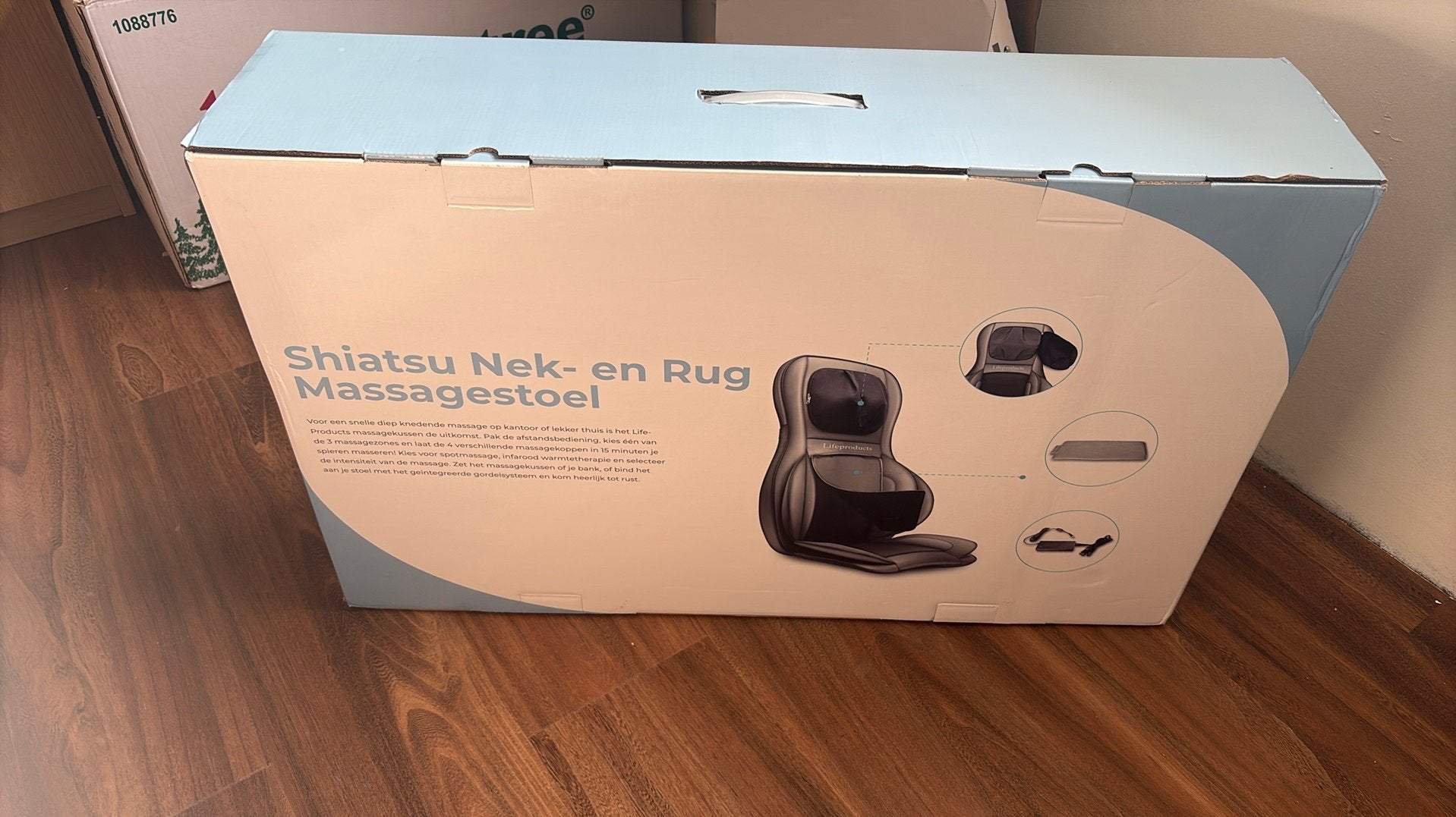 Shiatsu Nek- en Rug Massagestoel - LifeProducts, Sport en Fitness, Ophalen of Verzenden, Nieuw, Massagestoel of Kussen