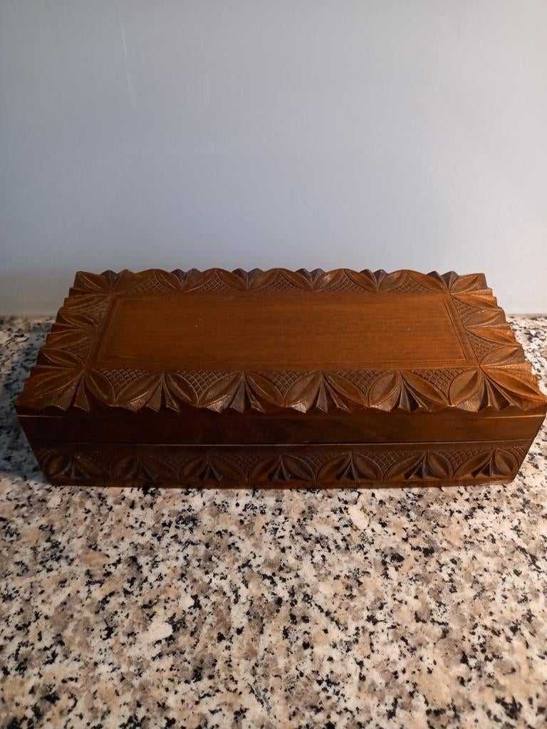 Houten opbergbox mahonie, Ophalen of Verzenden
