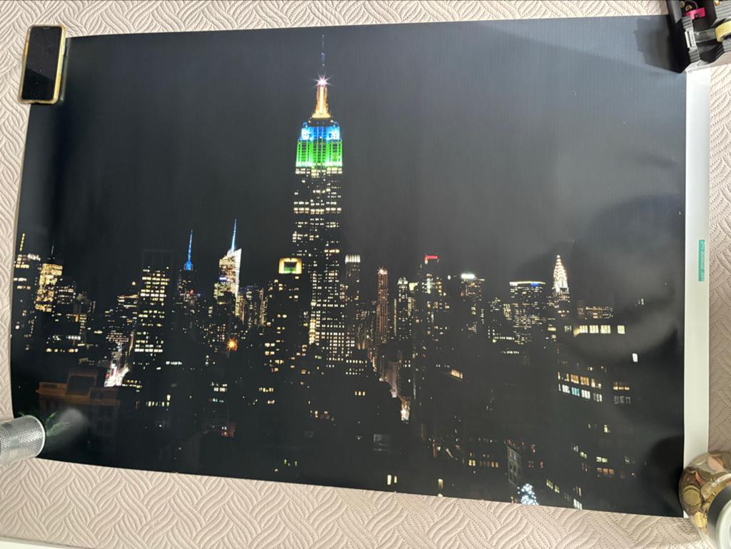 New York City Empire State Building Poster/ foto, Ophalen of Verzenden, Zo goed als nieuw, 100 tot 125 cm, Foto of Poster