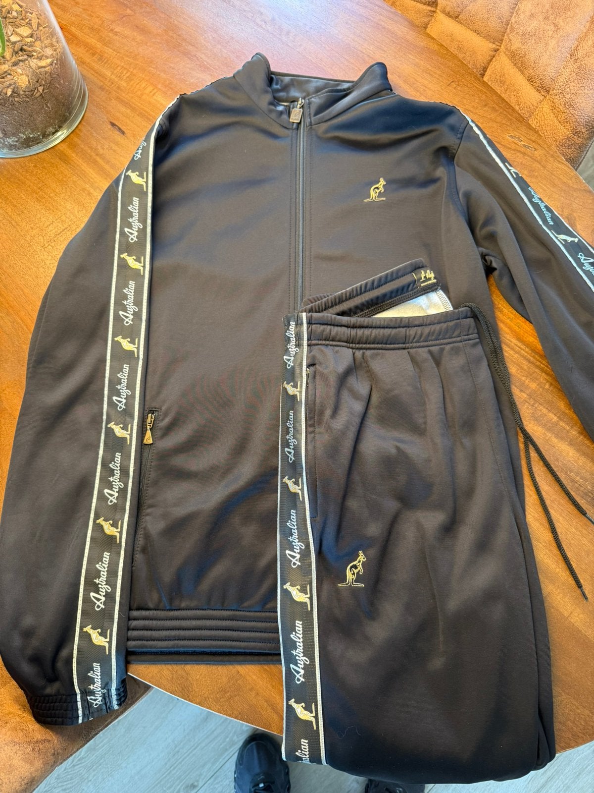 Origineel Australian set XL zwart goud Made in Italy, Ophalen, Zo goed als nieuw, Maat 56/58 (XL), Zwart