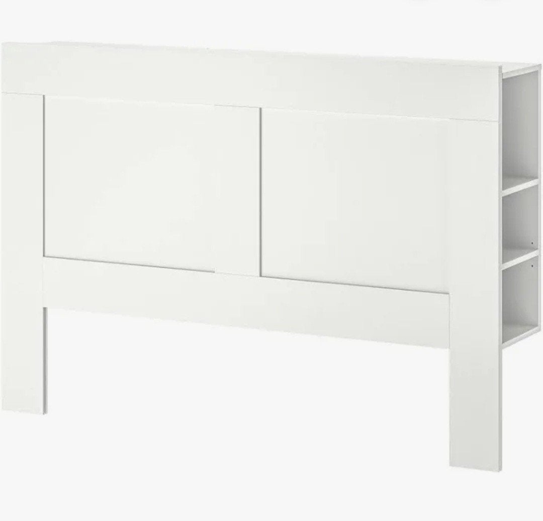 IKEA Brimnes hoofdeinde met opbergruimte, wit, 140 cm, Ophalen, Overige materialen, Gebruikt, Wit