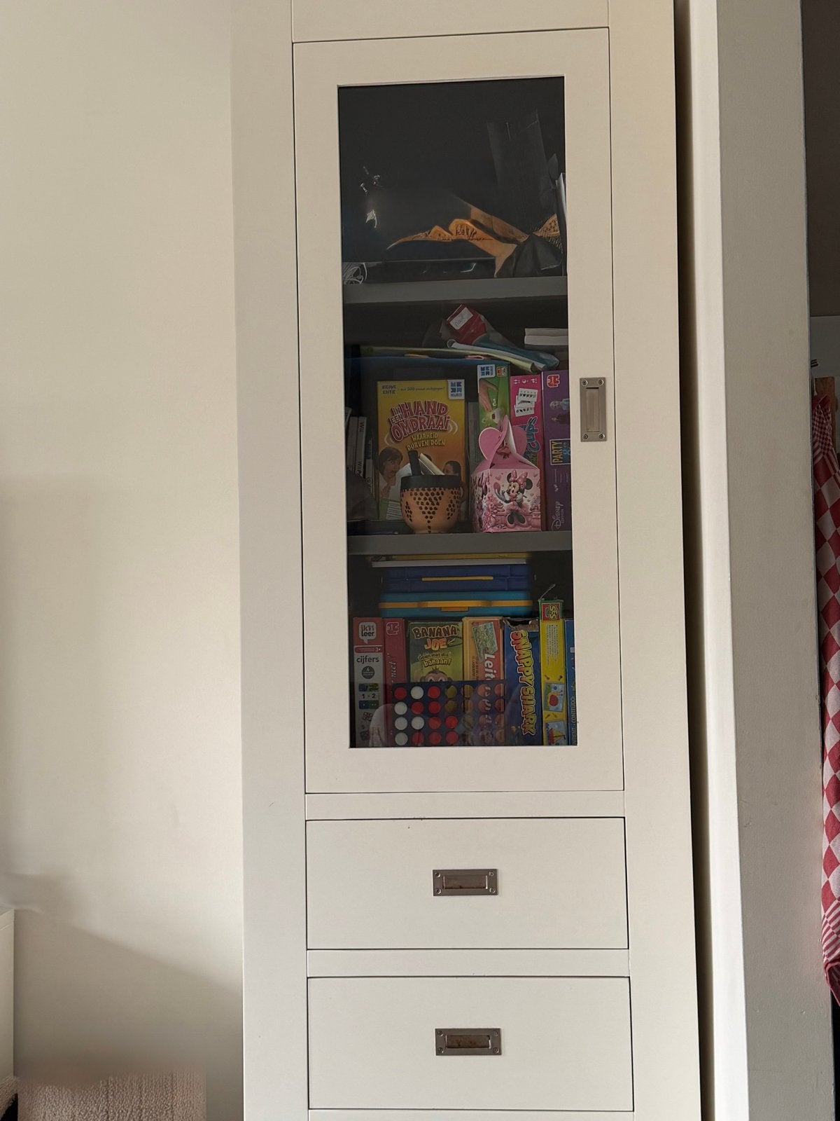 Witte kasten set: vitrinekast, dressoir en tv-meubel, Huis en Inrichting, Kasten | Dressoirs, Gebruikt, 150 tot 200 cm, Ophalen of Verzenden