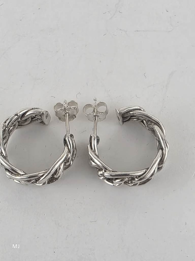 Zilveren half creolen                                   Z145, ., Ophalen of Verzenden, ., Zilver
