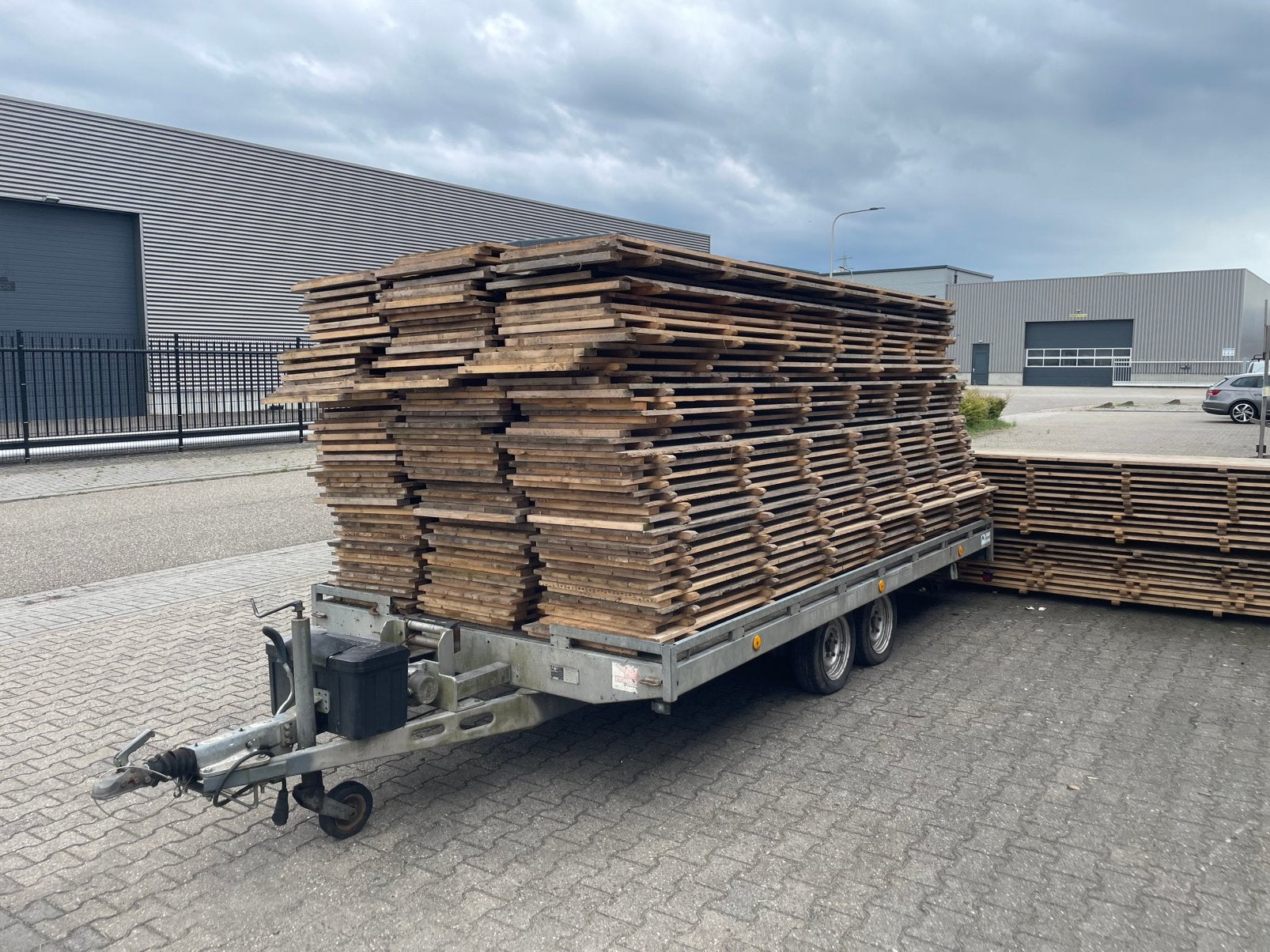Houten tentvloer 135m2, Ophalen, Zo goed als nieuw, Overige