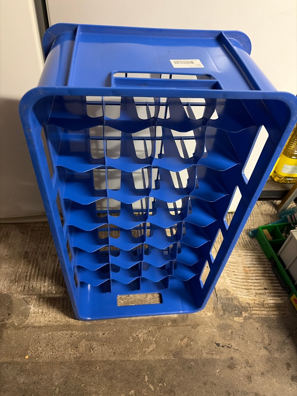 Blauwe flessenkrat voor 32 flessen of glazen, Ophalen, Gebruikt, 40 tot 60 cm, 50 tot 75 cm