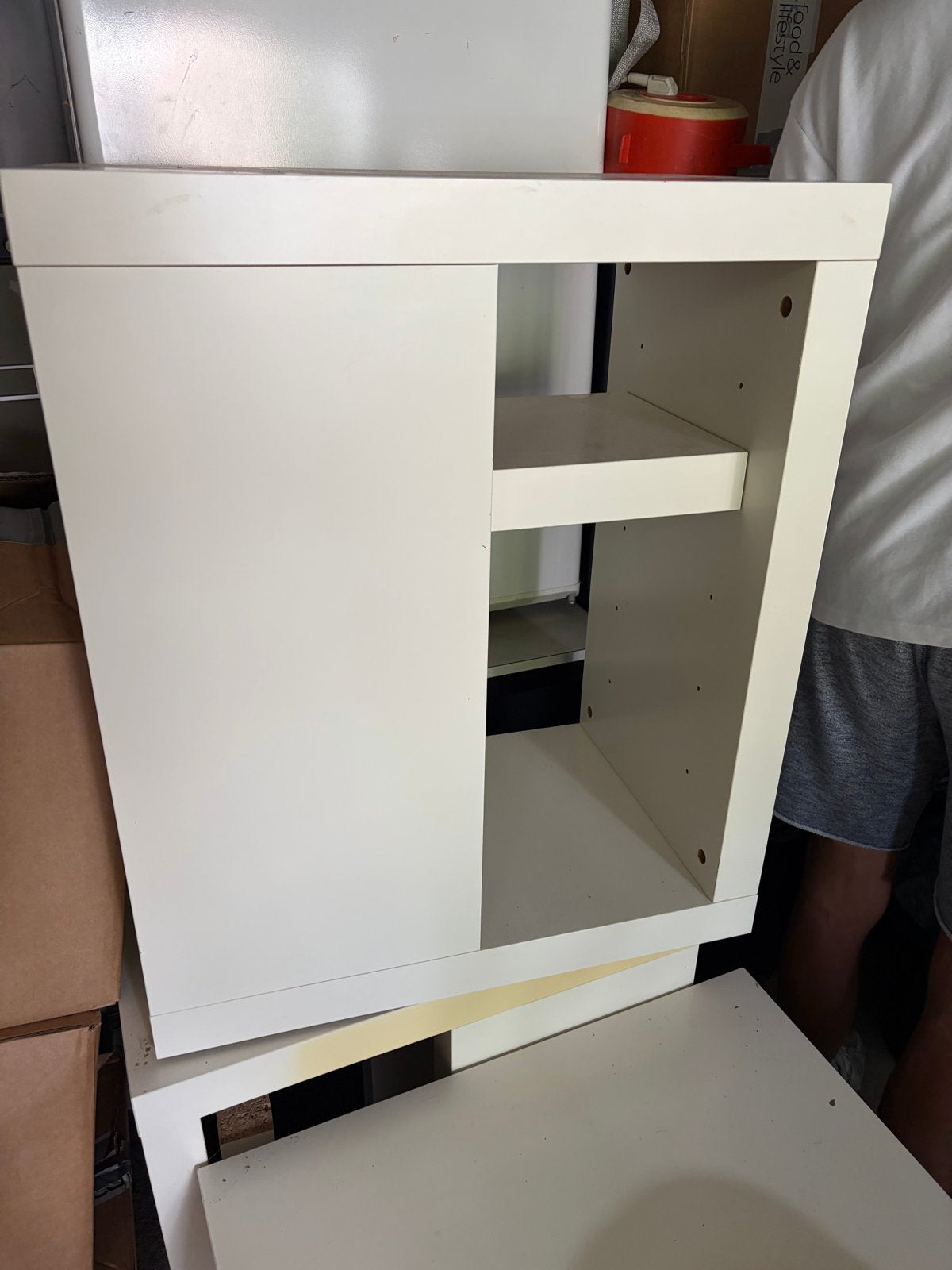 IKEA VIKA AMON bureau 200 cm met VIKA ANNEFORS opbergkast, Ophalen, Opbergruimte, Gebruikt, Spaanplaat of MDF