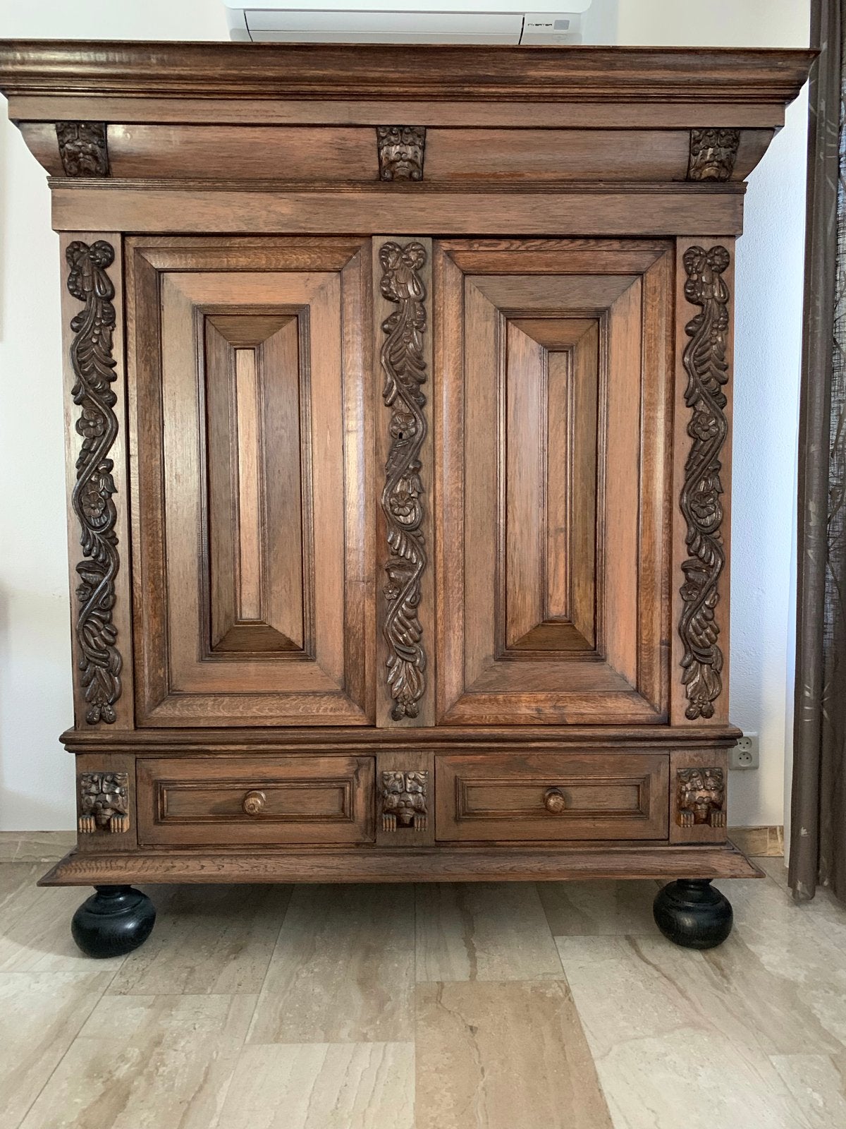 Mooie antieke eiken kast, Antiek en Kunst, Ophalen