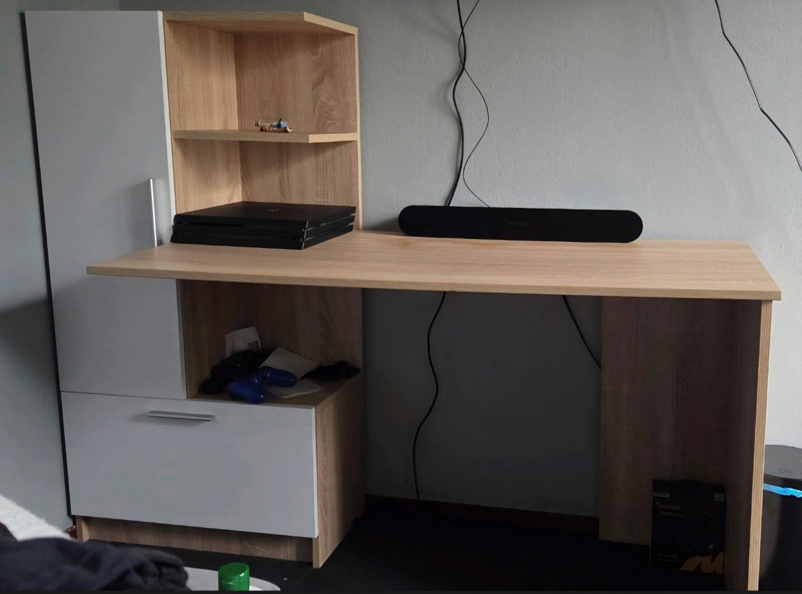 Bureau-kast combinatie met opbergruimte, Huis en Inrichting, Met lades, Spaanplaat of MDF, Ophalen of Verzenden, Zo goed als nieuw
