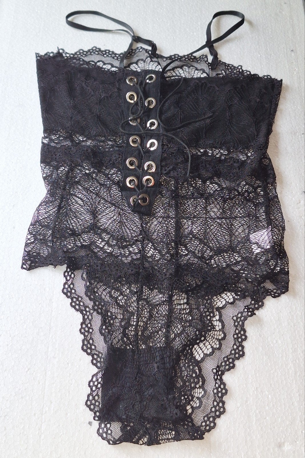 Sexy zwarte nieuwe doorzichtige body maatje S (36), Verzenden, Zwart, Body of Korset