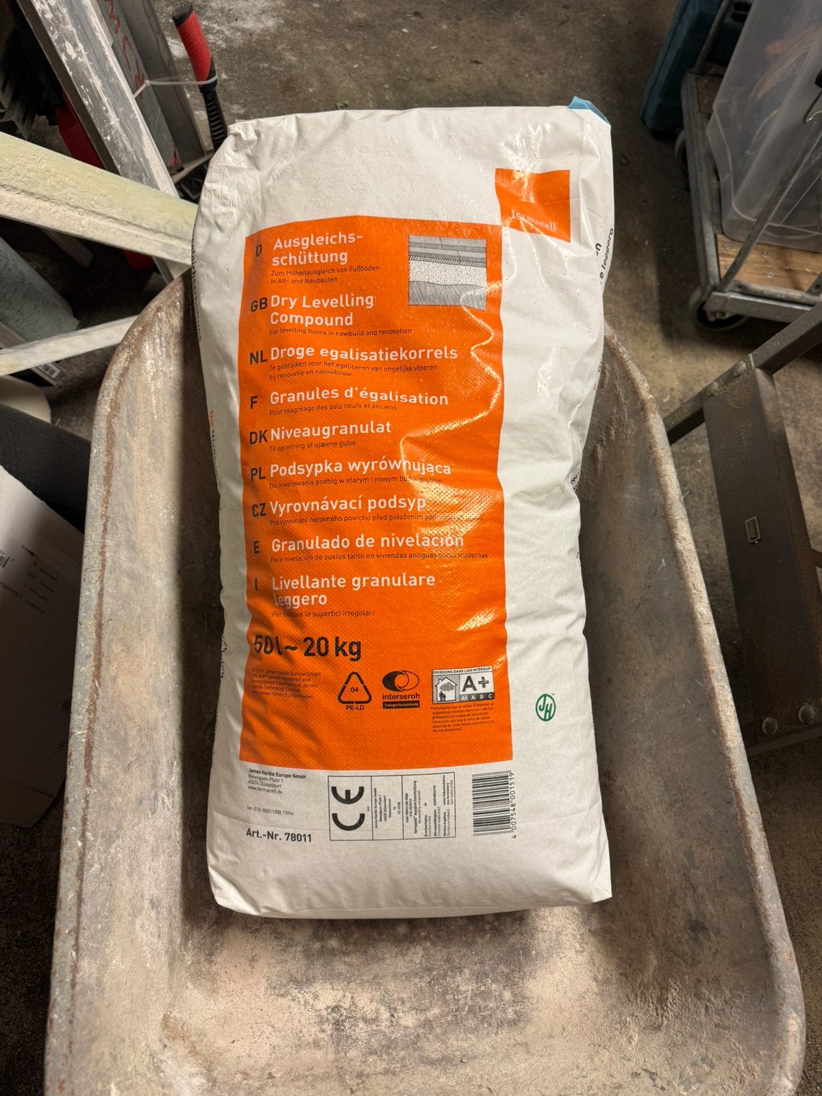 12 zakken van 20 kg Egalisatie korrel Fermacell, Ophalen, Overige materialen, Minder dan 4 cm, Minder dan 5 m²
