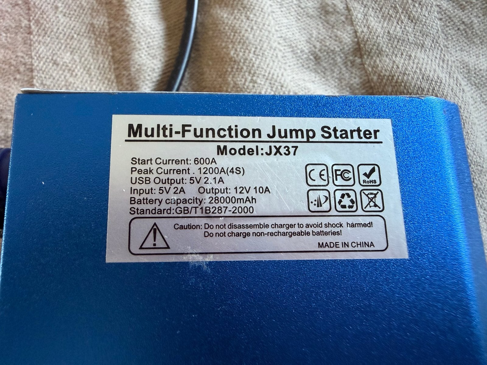 Multi-Function Jump Starter Model: JX37, Ophalen of Verzenden, Gebruikt