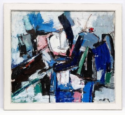 == abstract == Wim Motz 1900-1977 == doek 80 x 90 cm ==, Ophalen