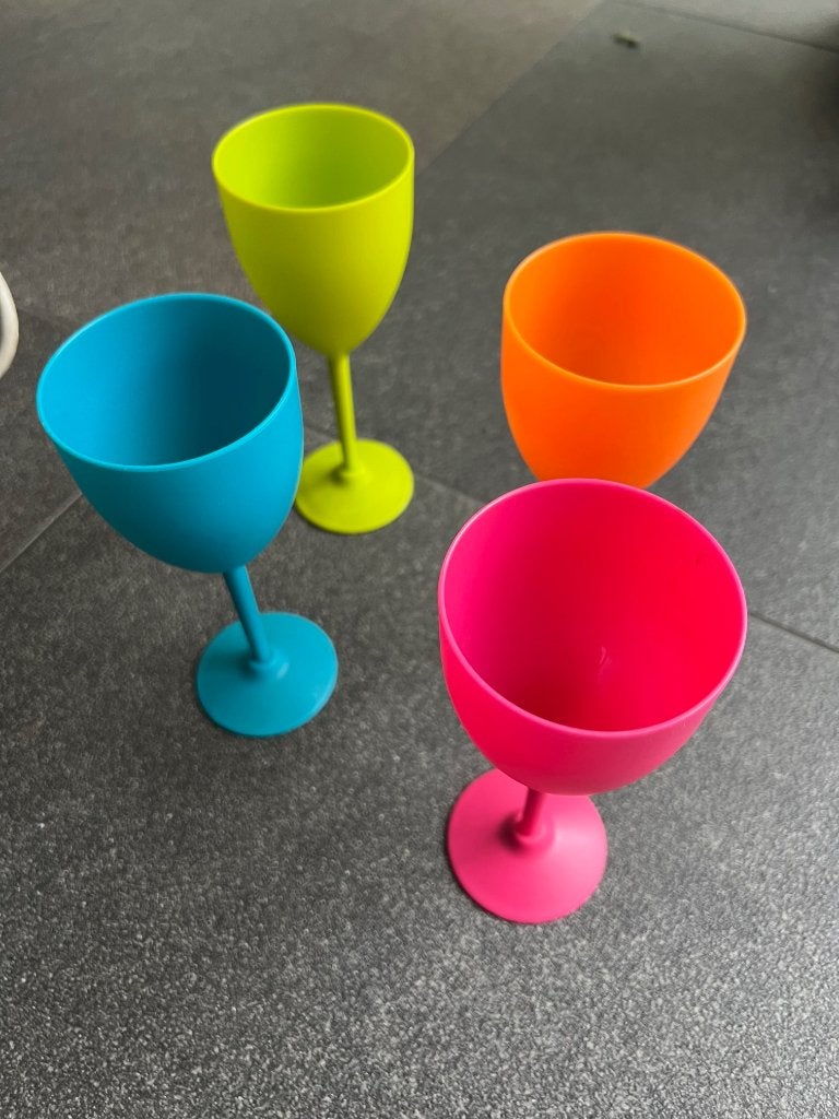 4 x plastic wijnglas wijnglazen champagneglazen voor kind, Ophalen, Zo goed als nieuw, Overige typen