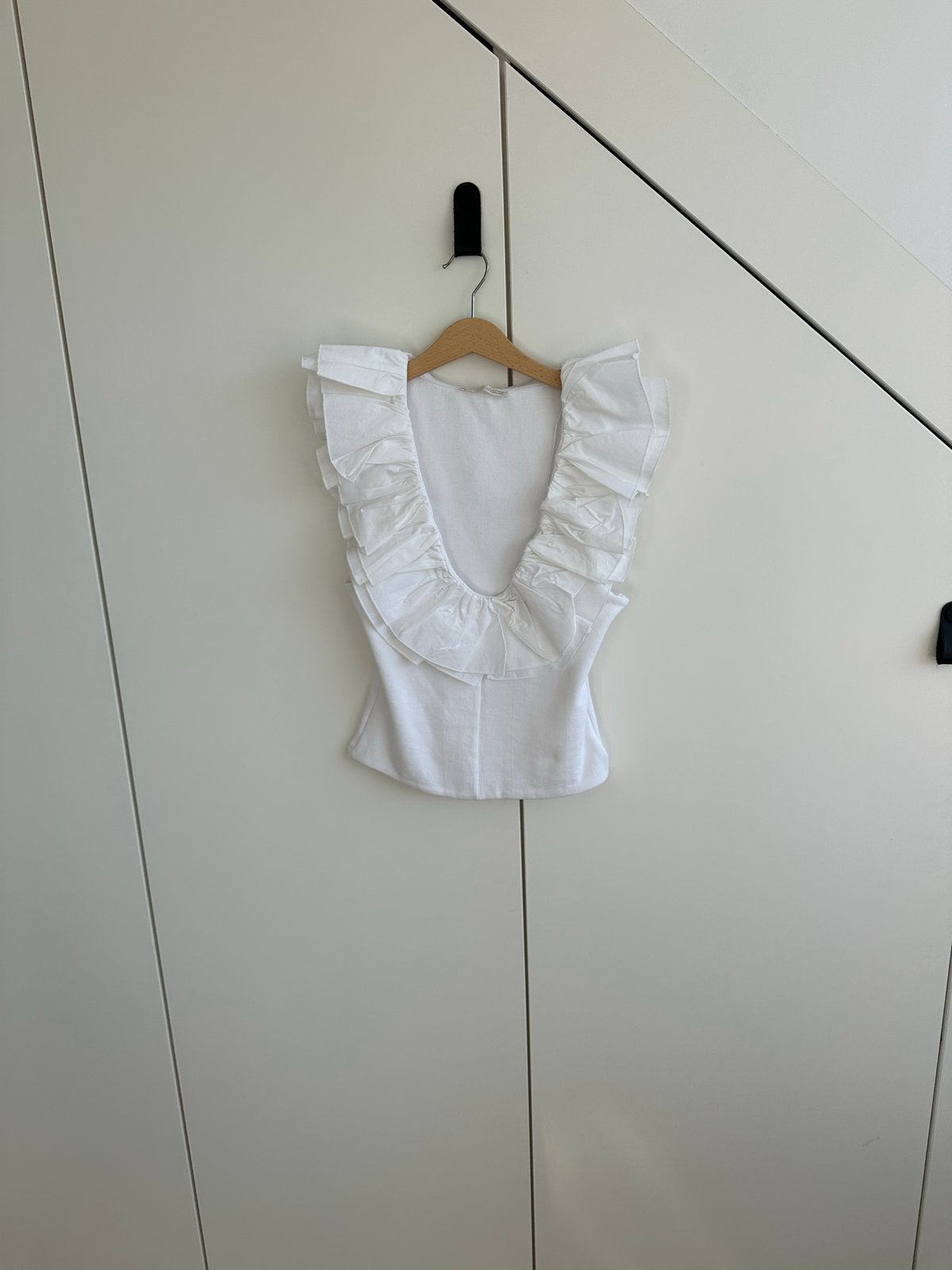 Zara Top met Ruches - Maat M, Kleding | Dames, Tops, Maat 38/40 (M), Wit, Ophalen of Verzenden, Zo goed als nieuw