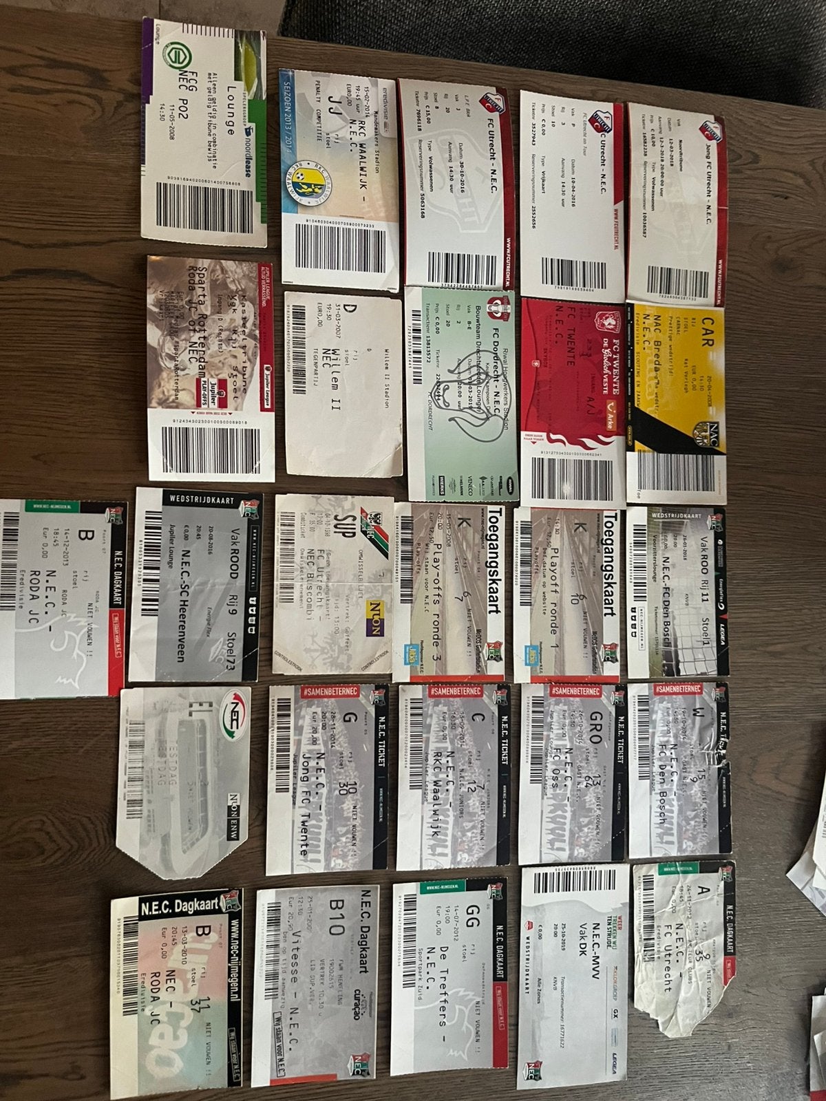 DIVERSE NEC TICKETS TE KOOP, Verzamelen, Ophalen of Verzenden, Zo goed als nieuw, Overige binnenlandse clubs, Overige typen