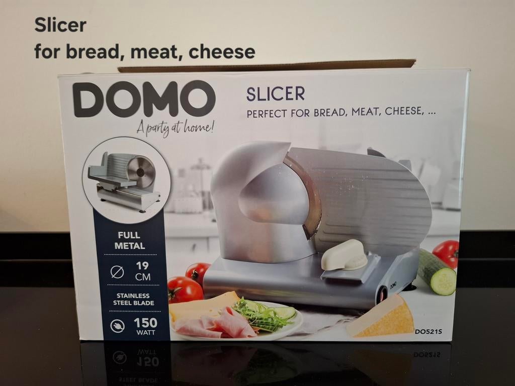 Domo DO521S Snijmachine - Perfect voor Brood, Vlees, Kaas, Ophalen, Nieuw, Vaatwasserbestendig, Minder dan 1 liter