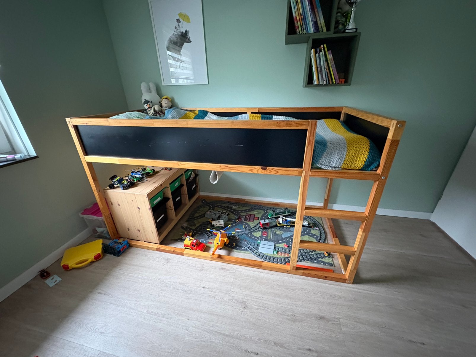 Ikea kura omkeerbaar bed met lattenbodem, Ophalen, Zo goed als nieuw, Halfhoogslaper