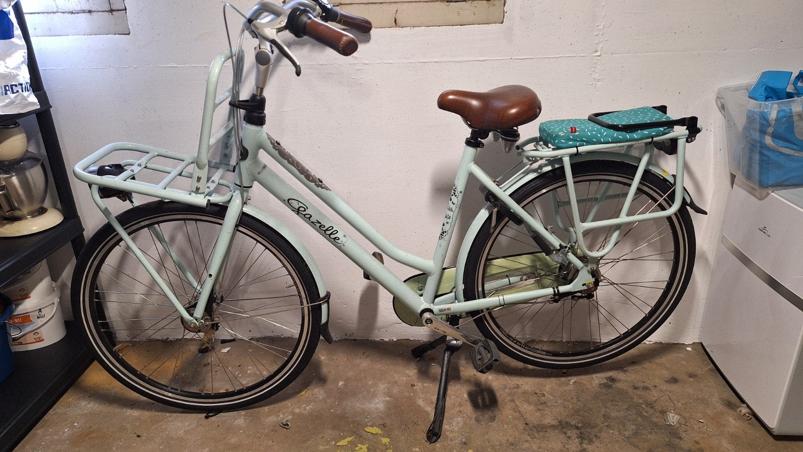 Gazelle Miss Grace fiets met achterzitje en kussentje, Fietsen en Brommers, Fietsen | Dames | Damesfietsen, Ophalen, Gazelle
