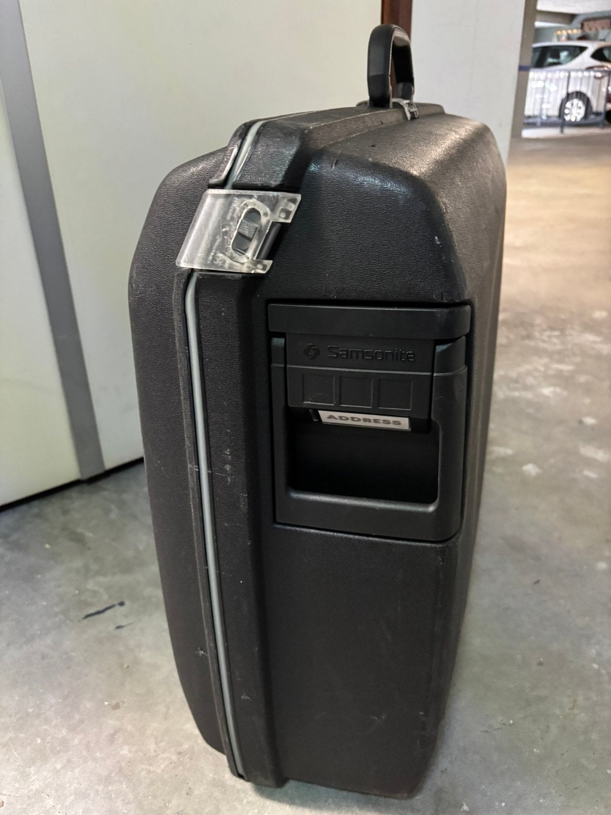 Samsonite hardcase zwart & blauw, Ophalen, Uitschuifbare handgreep, Gebruikt, Hard kunststof