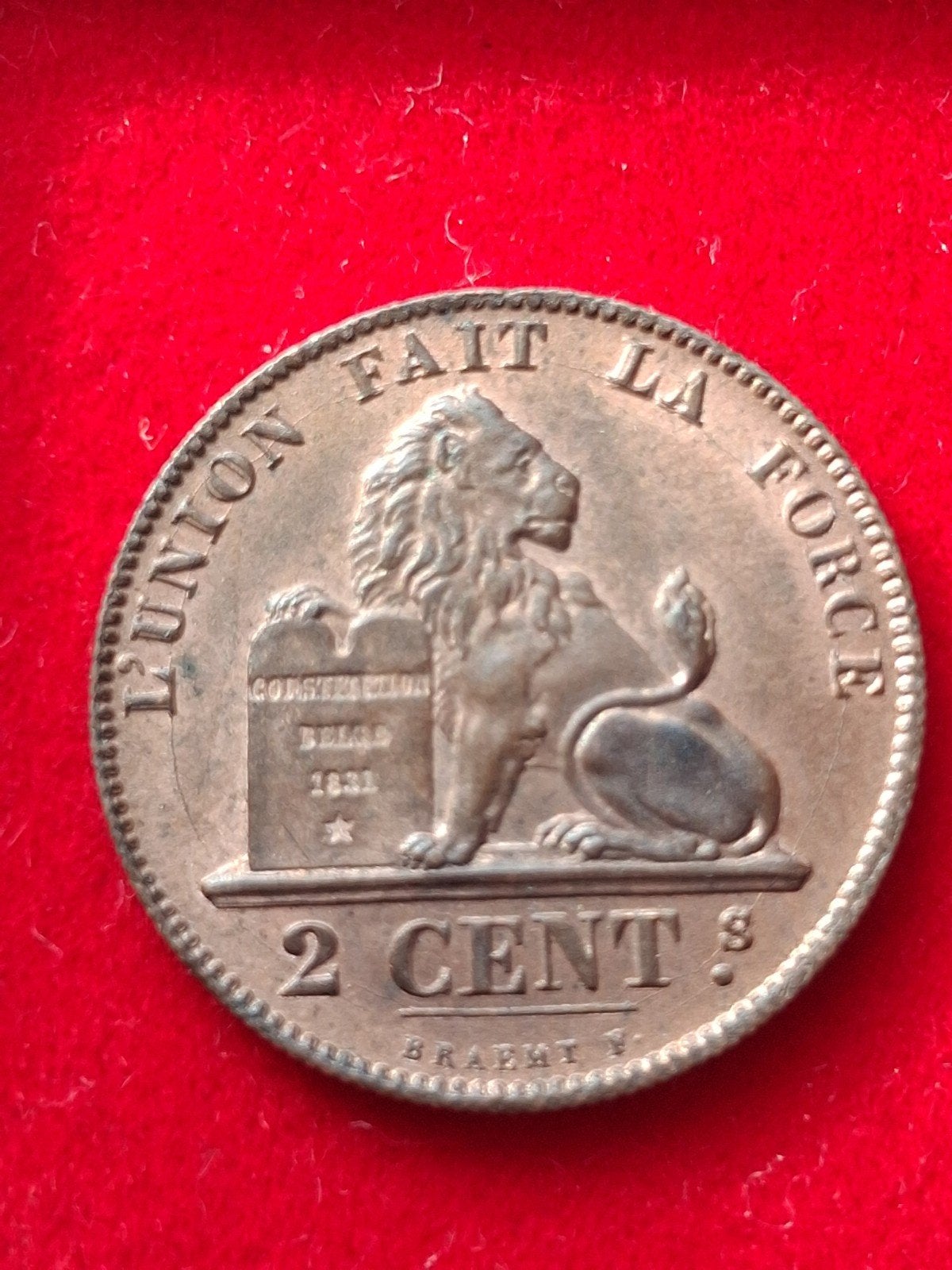 Belgische 2 Cent Leopold I munt uit 1859, Postzegels en Munten, Ophalen of Verzenden, Brons, Losse munt
