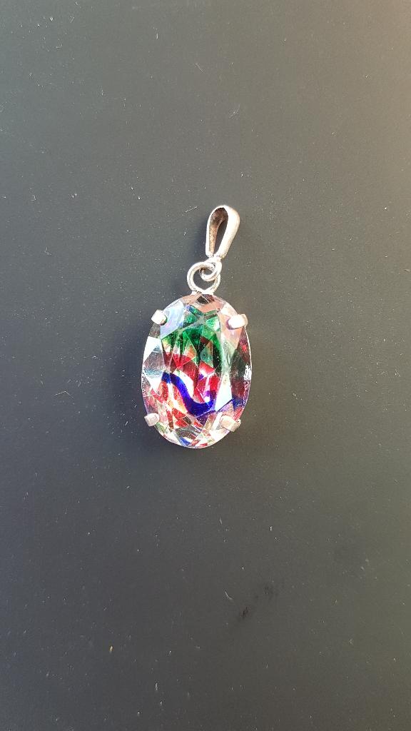 Kettinghanger Rijnsteen, Ophalen of Verzenden, Zo goed als nieuw, Zilver, Overige materialen