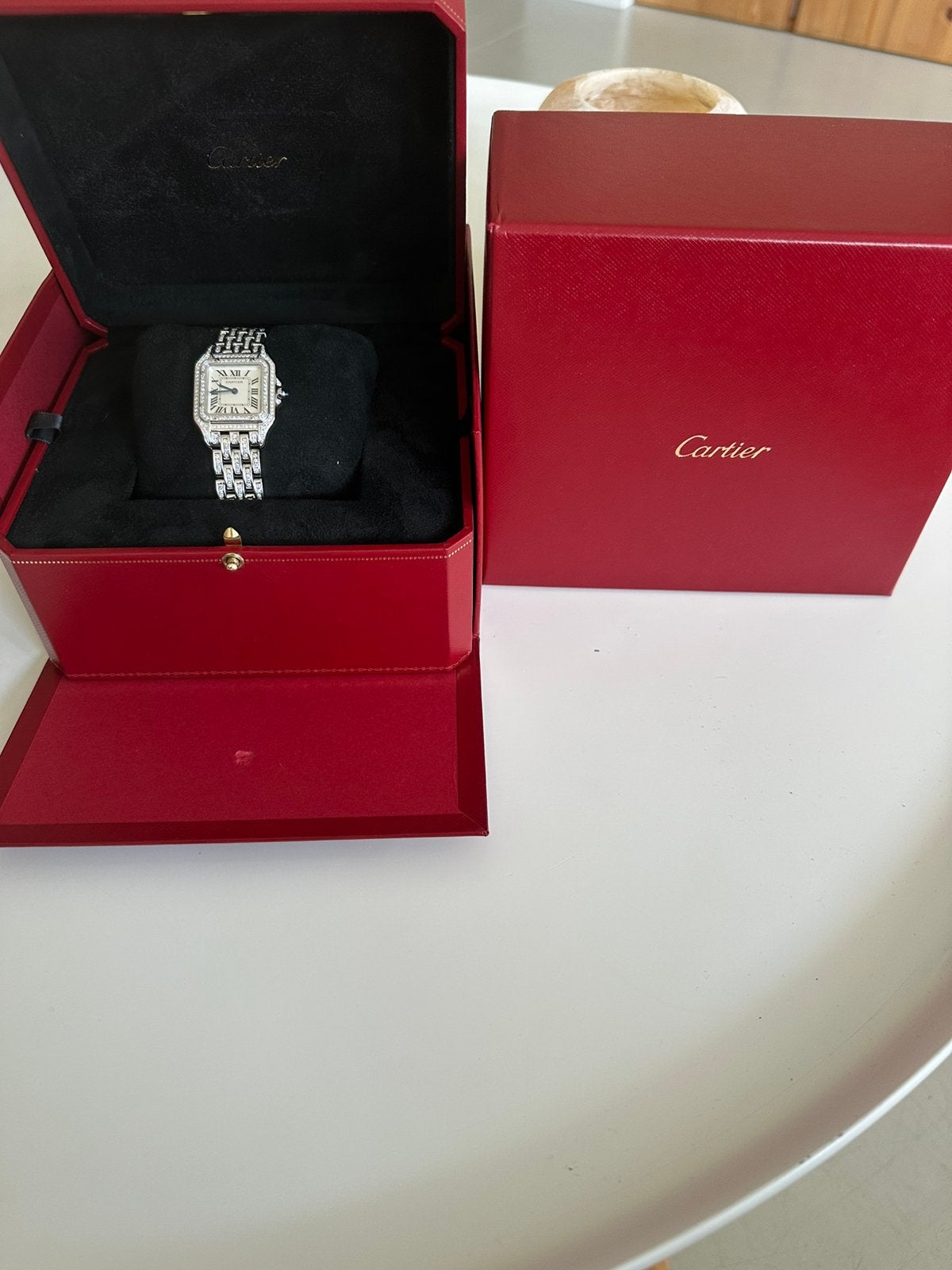 Cartier panthere  ( iced out natural diamonds), Sieraden, Tassen en Uiterlijk, Horloges | Dames, Ophalen of Verzenden, Nieuw, Staal