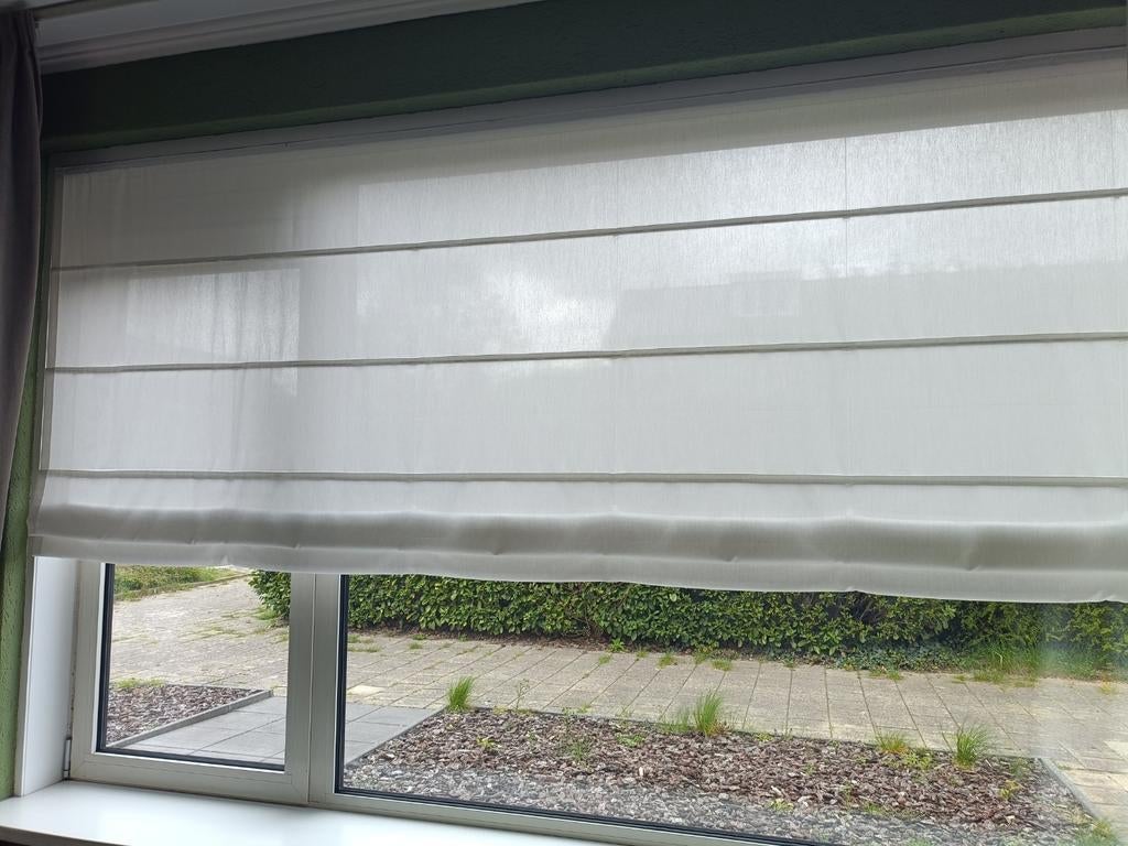 Vouwgordijnen wit 312cm breed, 200 cm of meer, Wit, Ophalen of Verzenden, Zo goed als nieuw