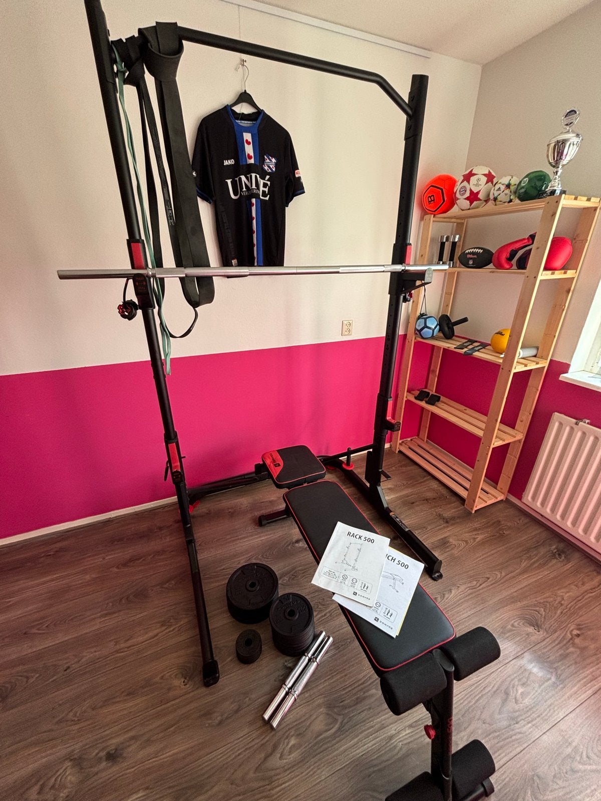 Complete fitness set, Ophalen, Zo goed als nieuw, Armen, Fitnessbank