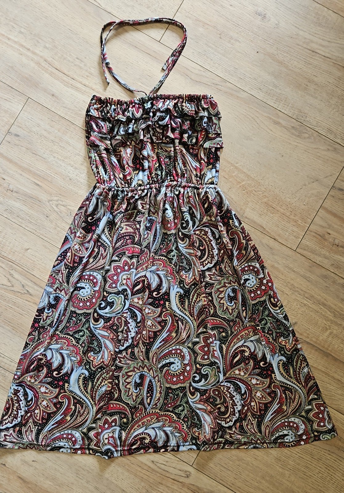 Heerlijk TRAVELSTOF jurkje strand paisley print maat s/m, Zo goed als nieuw, Boven de knie, Groen, Ophalen