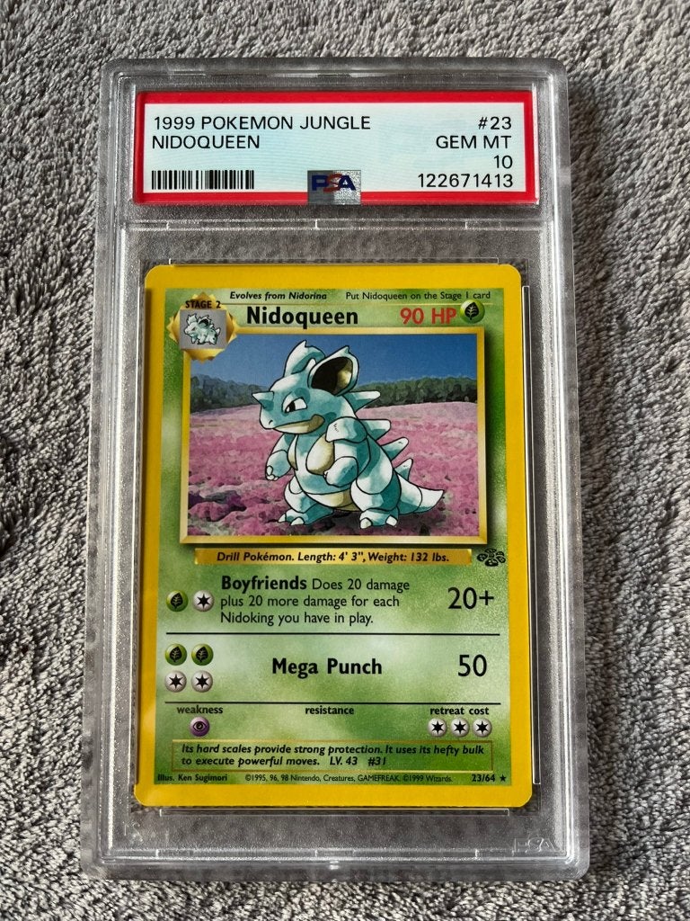 PSA 10 Pokemon 1999 JUNGLE NIDOQUEEN 23, Ophalen of Verzenden, Nieuw, Losse kaart