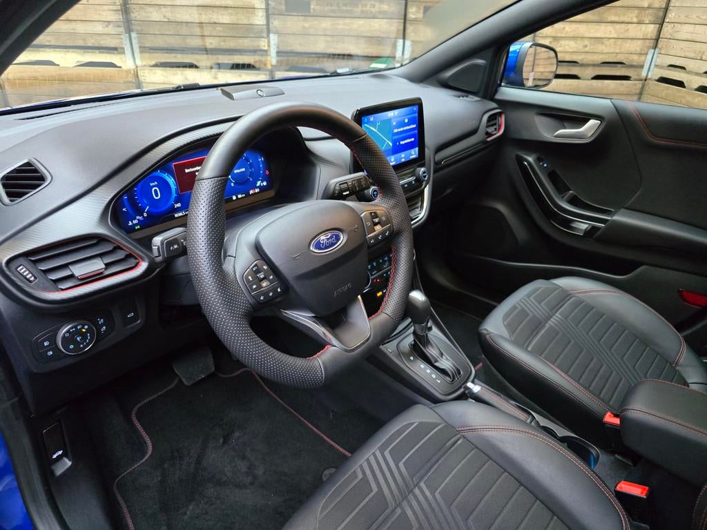 Ford Puma 1.0 EcoBoost 155PK! Hybrid ST-Line X Pano Camera F, Auto's, Blauw, Leder en Stof, 665 kg, Bedrijf