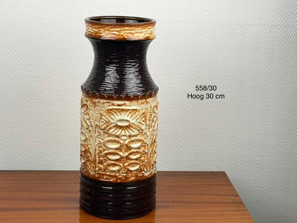 Vintage West Germany Keramiek Vaas 558/30 - 30 cm hoog, Ophalen of Verzenden