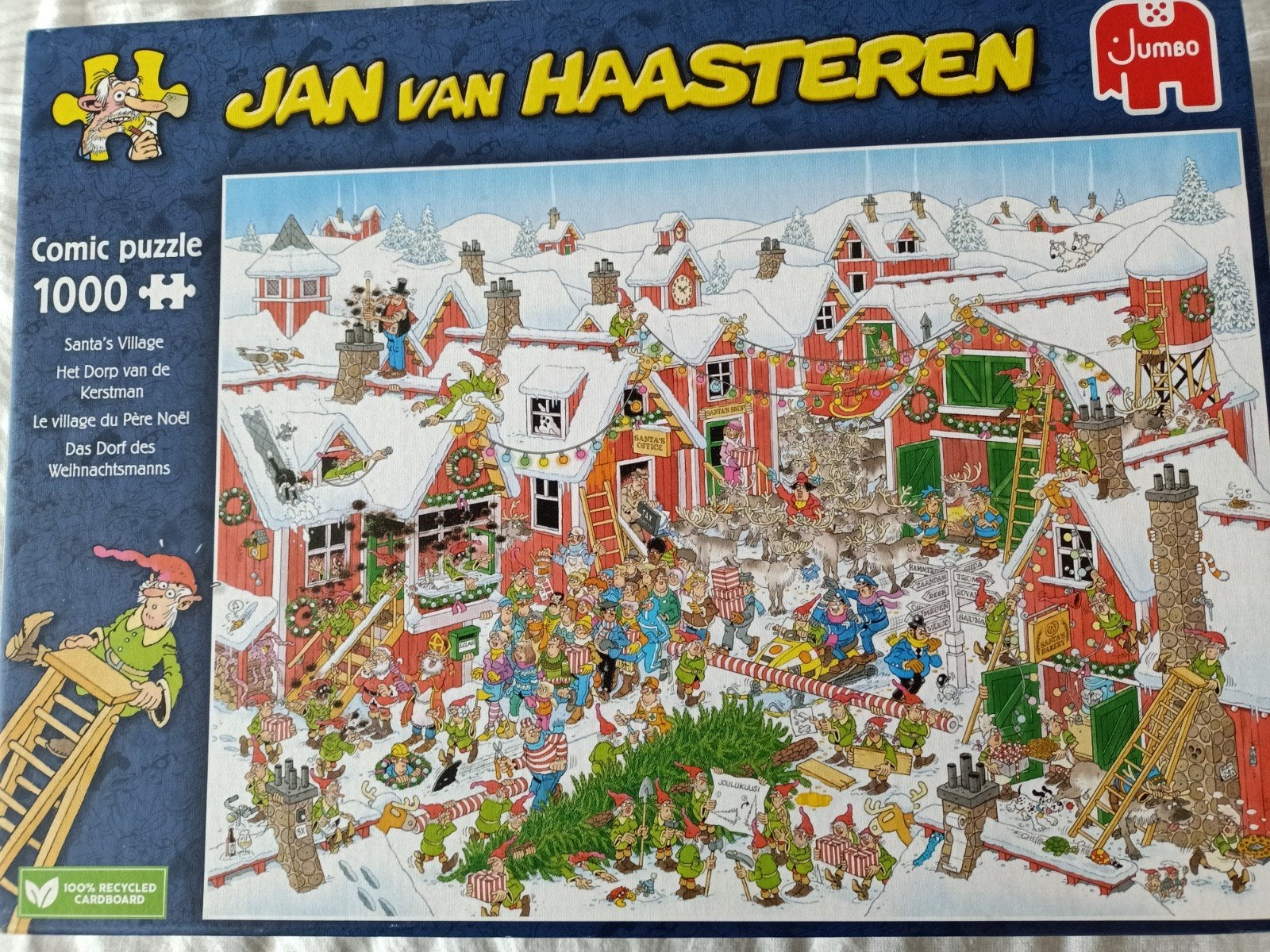 JAN VAN HAASTEREN PUZZEL HET DORP VAN DE KERSTMAN, Hobby en Vrije tijd, Denksport en Puzzels, Ophalen of Verzenden, 500 t/m 1500 stukjes