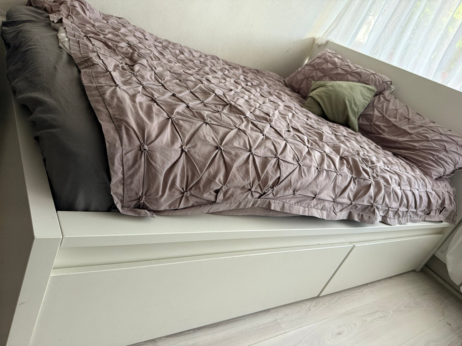 Ikea bed wit inclusief matras ter waarde van 300.-, Ophalen, Wit, Tweepersoons, Zo goed als nieuw