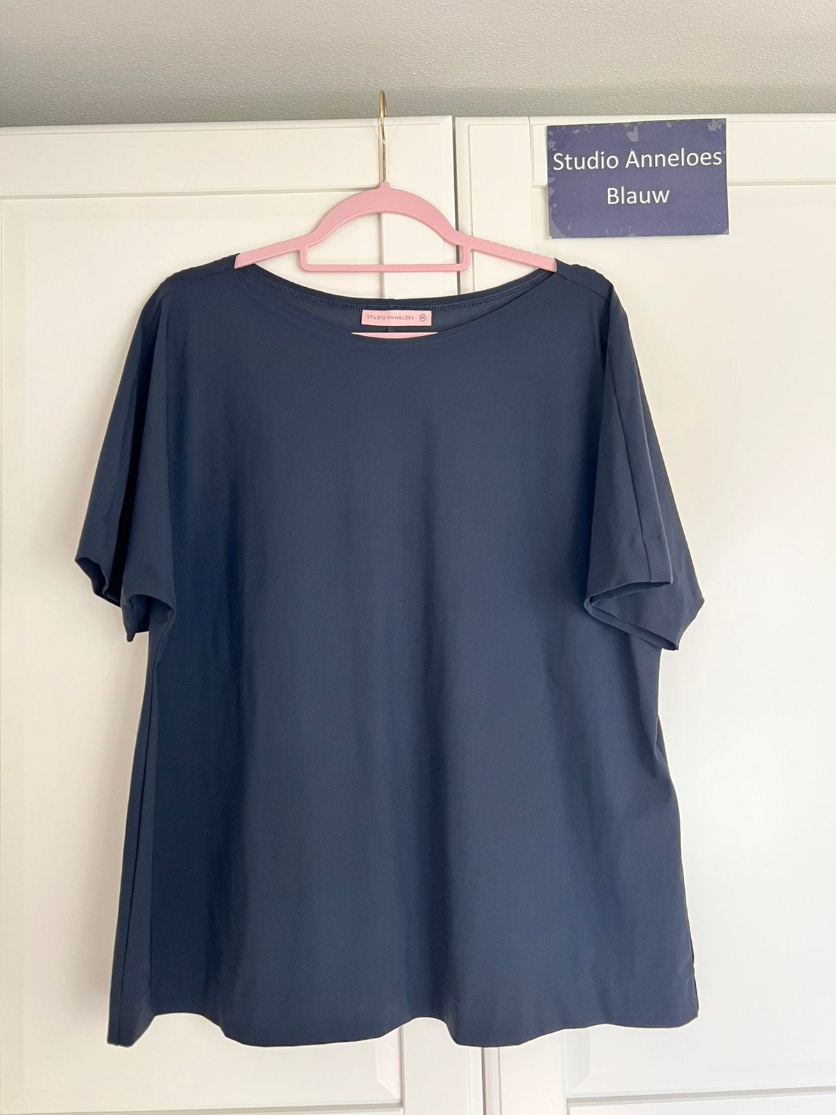Studio anneloes alisa shirt XXL donkerblauw travelstof, Blauw, Maat 46/48 (XL) of groter, Ophalen of Verzenden, Zo goed als nieuw