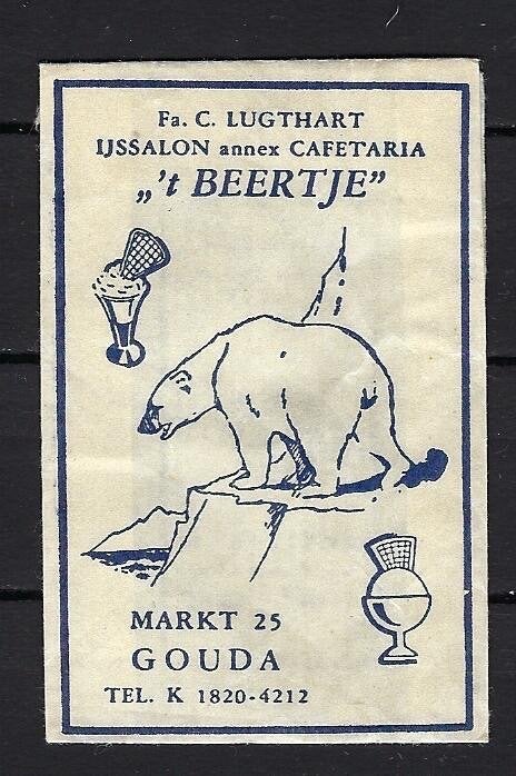 1086 Gouda ijssalon cafetaria 'T BEERTJE, Ophalen of Verzenden, Nederland
