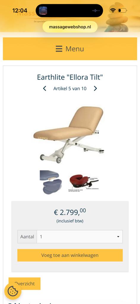Electrische Massagetafel Earthlite, Sport en Fitness, Massageproducten, Ophalen, Zo goed als nieuw, Massagetafel