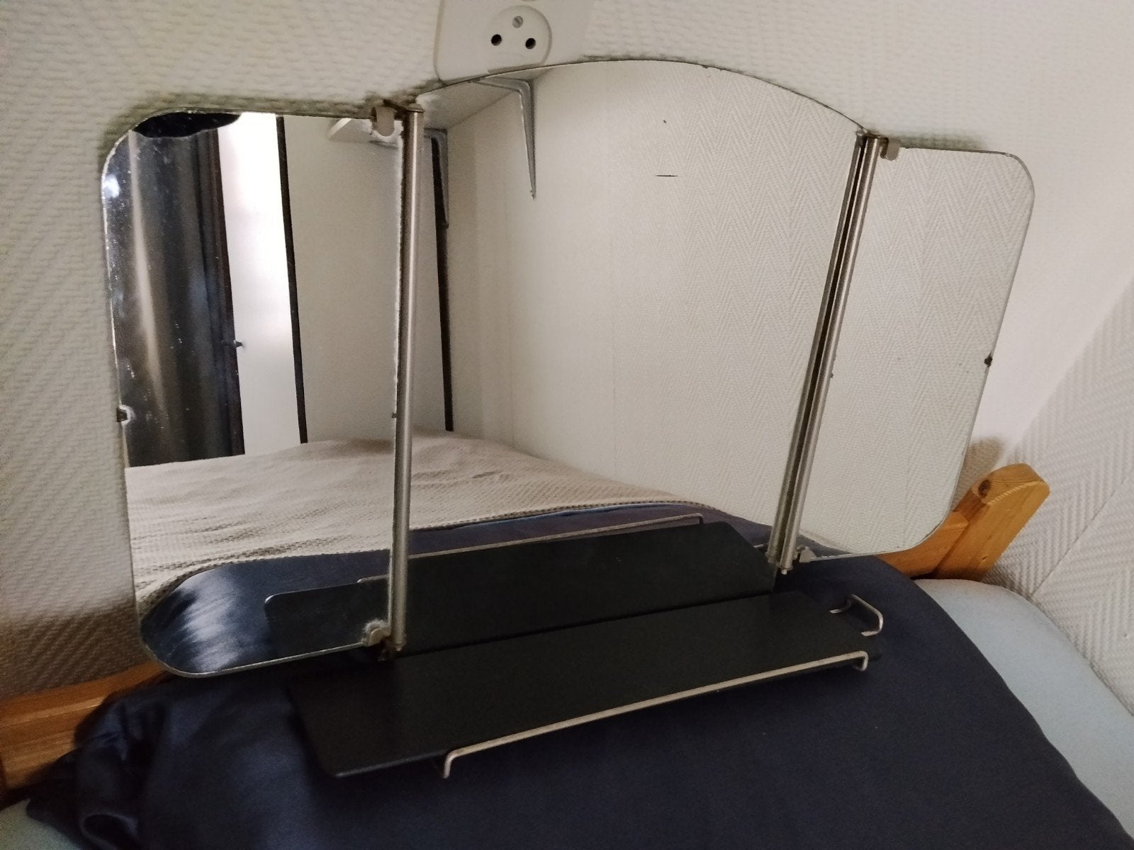 3 luik spiegel jaren 50., Ophalen of Verzenden, Minder dan 50 cm