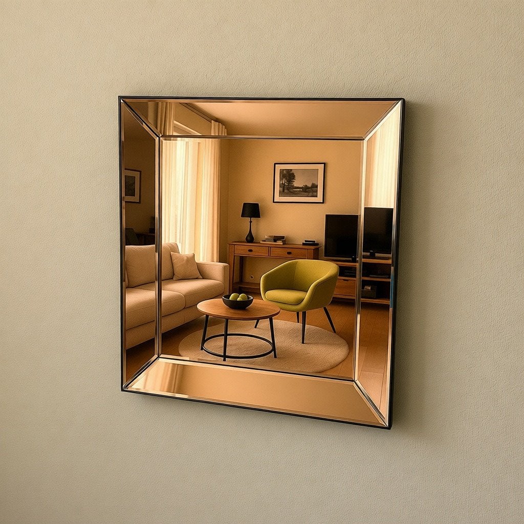 Elegante MondiArt “Pearl Rose” Spiegel 40x40 cm – Nieuw, Ophalen, Eu, Vierkant, Nieuw
